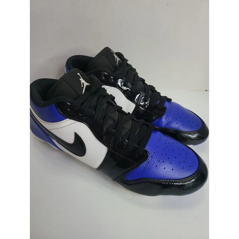 Nike Air Jordan 1 Low TD Football Cleats Royal Black White FJ6245-401 Men's 12